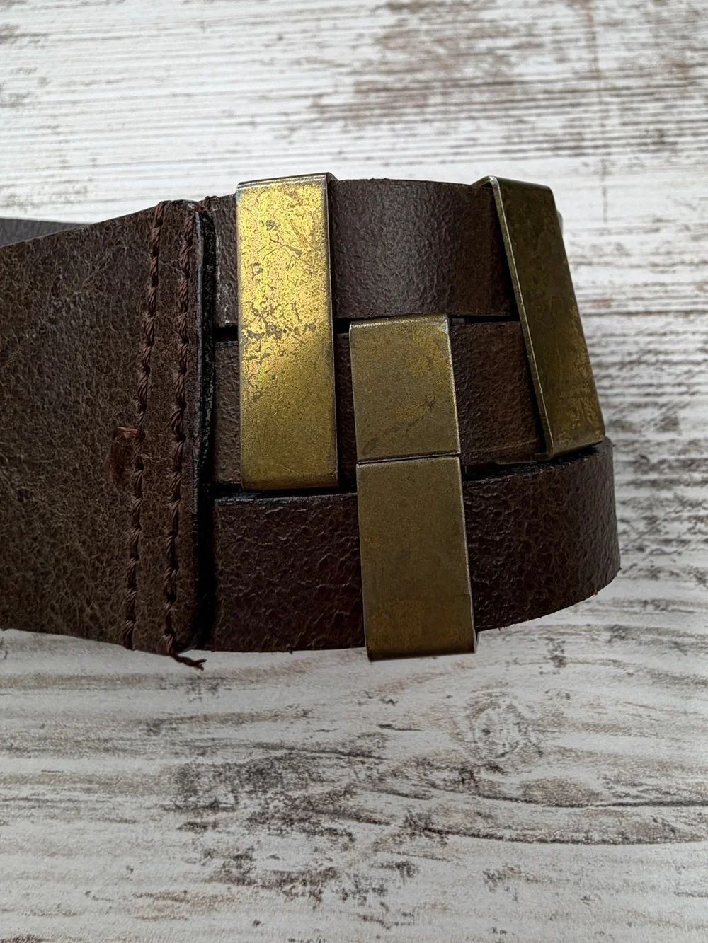 RARE Armani Jeans Brown Leather Belt sz 102 GUC Vintage possibly appx 32